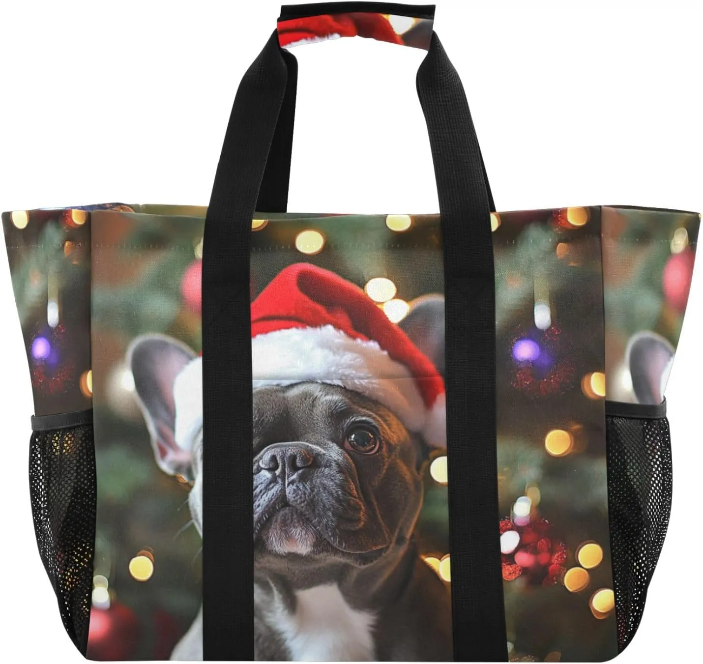 ALAZA French Bulldog Sticking Its Head Through A Hole Waterproof Beach Tote Bags