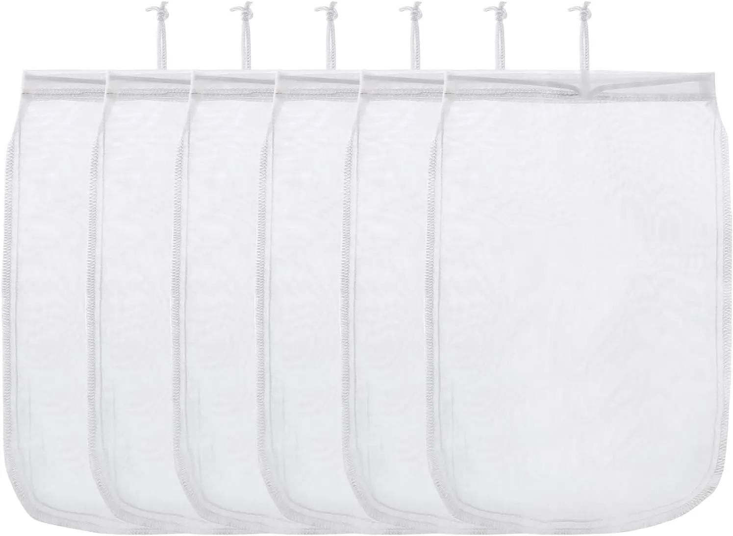 ALEGI Aquarium Filter Media Bag Extra Fine, Reusable 180 Micron Drawstring Mesh Bags for Activated Carbon (12"*8" (6 Pack))