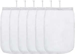 ALEGI Aquarium Filter Media Bag Extra Fine, Reusable 180 Micron Drawstring Mesh Bags for Activated Carbon (12"*8" (6 Pack))