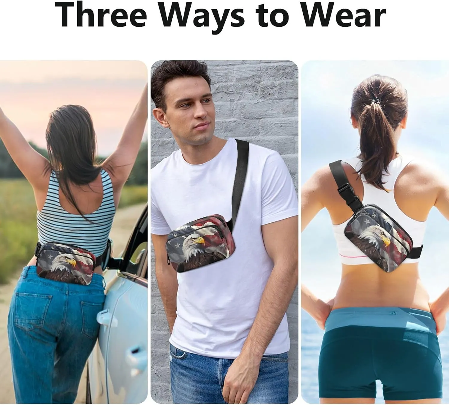 American Flag Eagle Fanny Packs for Women Fanny Pack For Men Belt Bag Crossbody Fanny Packs for Women Running Fanny Pack Waist Pack 21340999