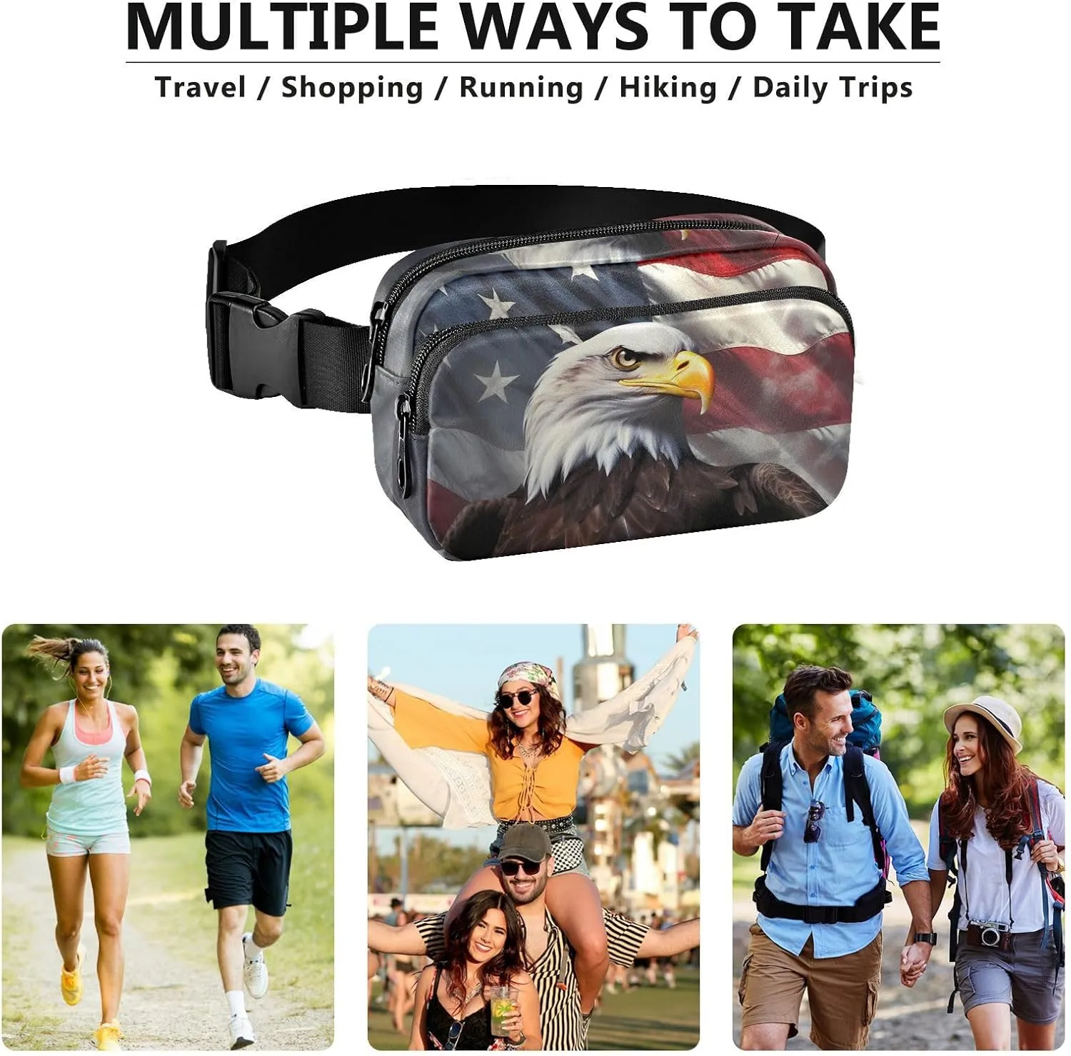 American Flag Eagle Fanny Packs for Women Fanny Pack For Men Belt Bag Crossbody Fanny Packs for Women Running Fanny Pack Waist Pack 21340999