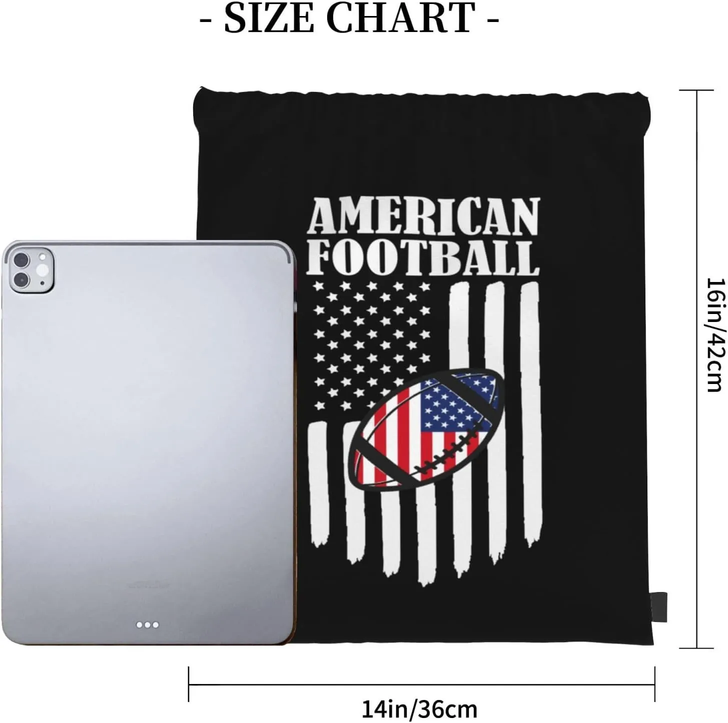 American Football Unisex Drawstring Backpack Bag Sport Gym Swim Travel Sackpack