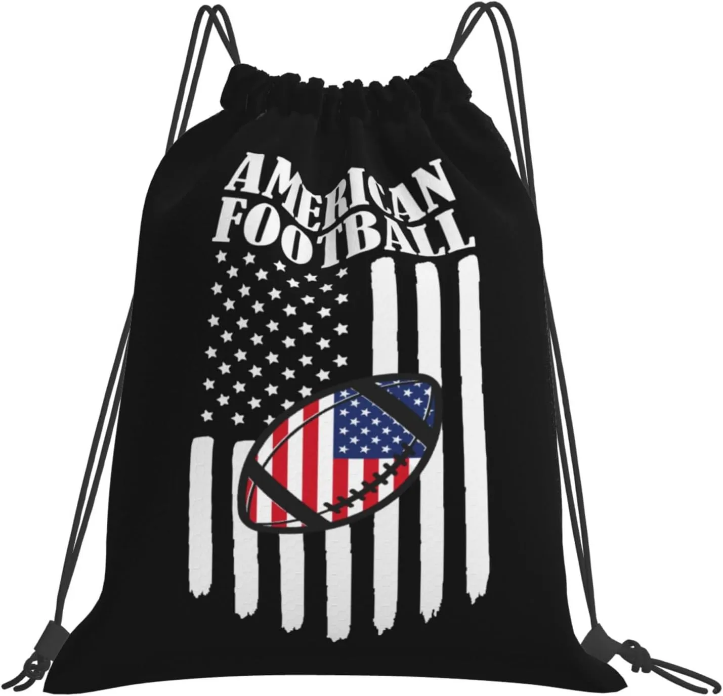 American Football Unisex Drawstring Backpack Bag Sport Gym Swim Travel Sackpack