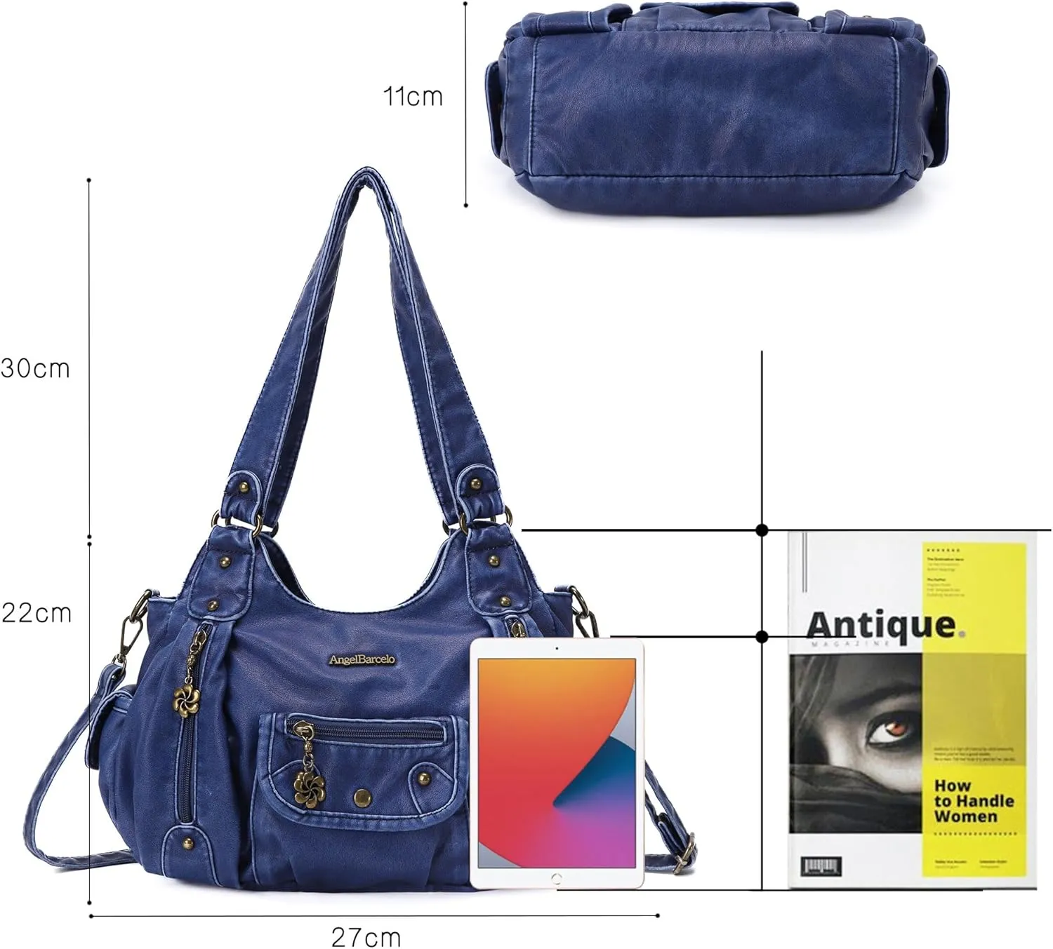Angel Barcelo Womens Purses and Handbags PU Leather Shoulder Bag Fashion Hobo Bags for Girls