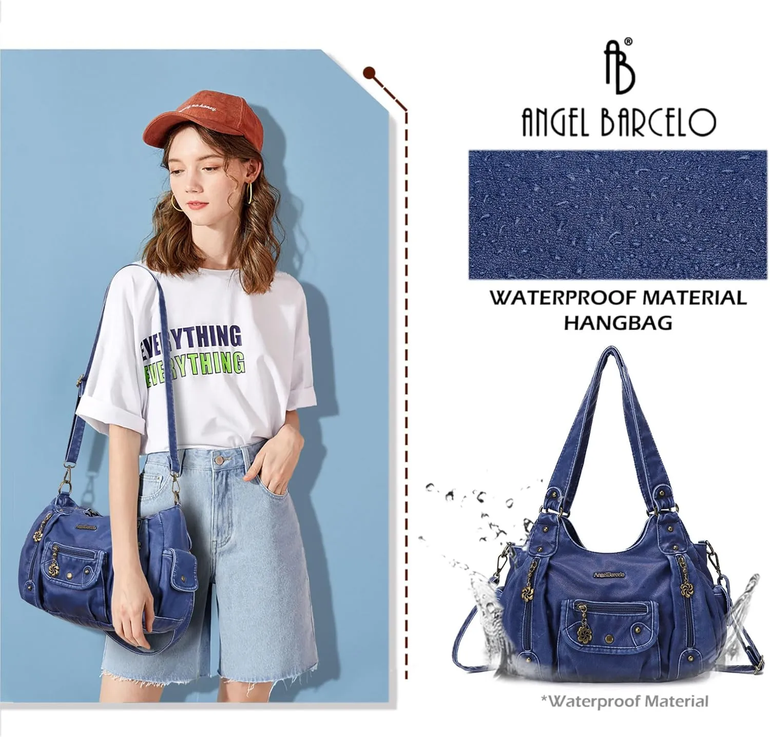 Angel Barcelo Womens Purses and Handbags PU Leather Shoulder Bag Fashion Hobo Bags for Girls