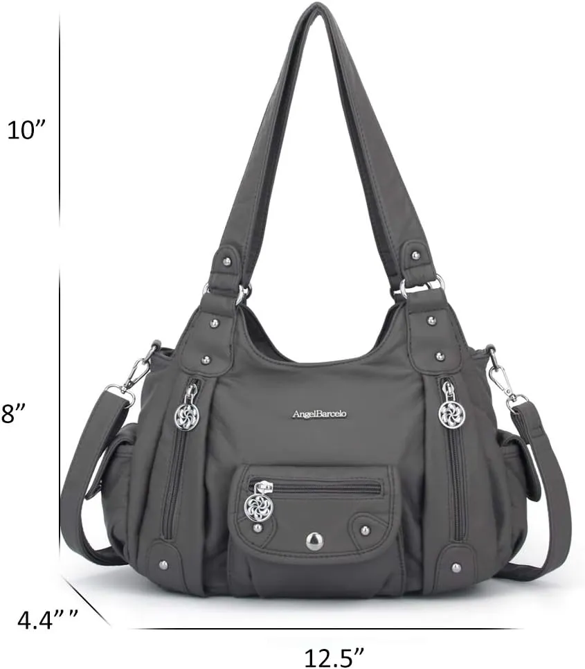 Angel Barcelo Womens Purses and Handbags PU Leather Shoulder Bag Fashion Hobo Bags for Girls