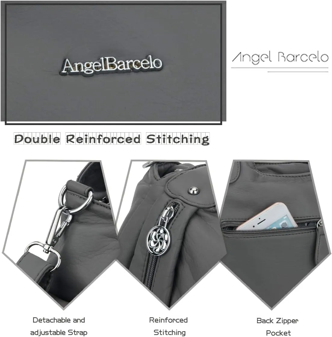 Angel Barcelo Womens Purses and Handbags PU Leather Shoulder Bag Fashion Hobo Bags for Girls