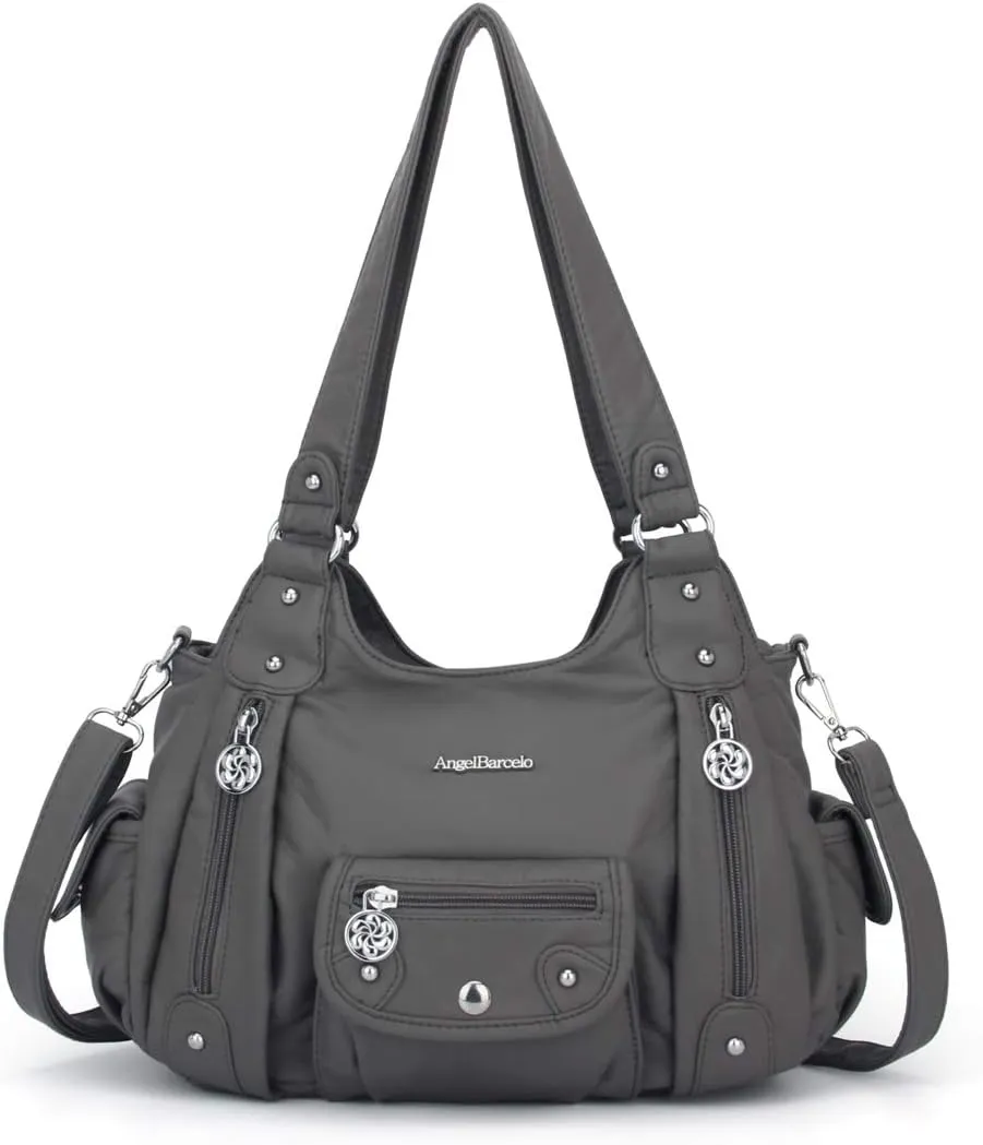 Angel Barcelo Womens Purses and Handbags PU Leather Shoulder Bag Fashion Hobo Bags for Girls
