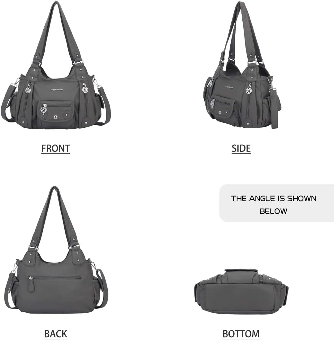 Angel Barcelo Womens Purses and Handbags PU Leather Shoulder Bag Fashion Hobo Bags for Girls