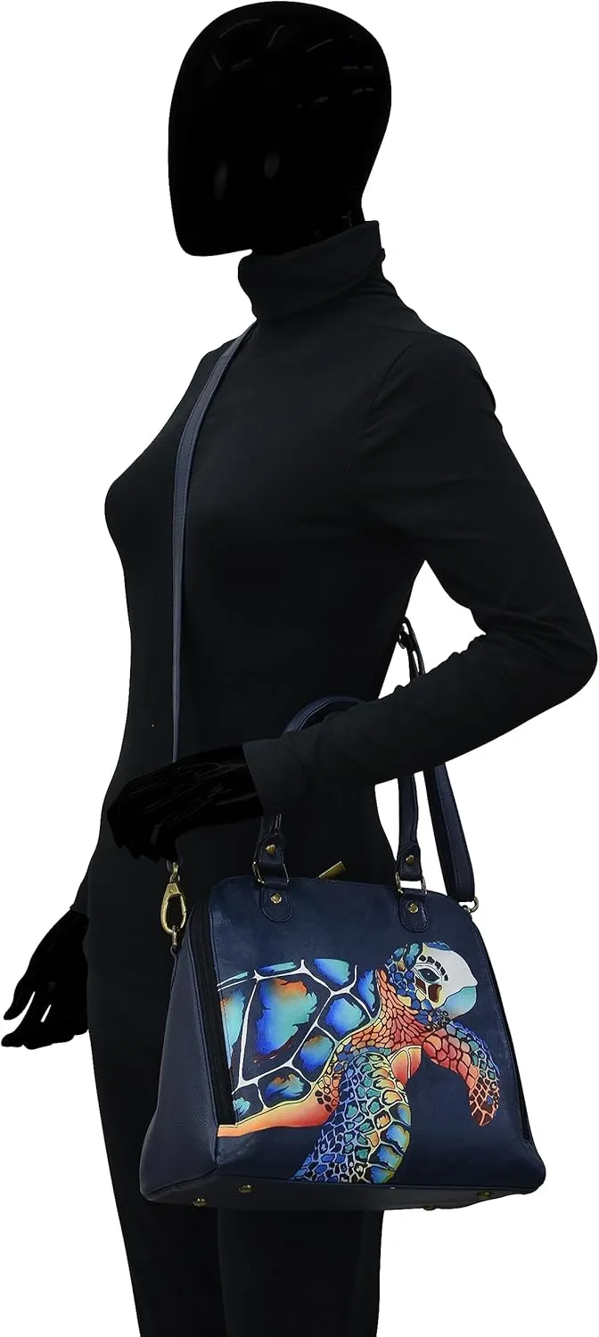 Anna by Anuschka Hand-Painted Leather Organizer Satchel