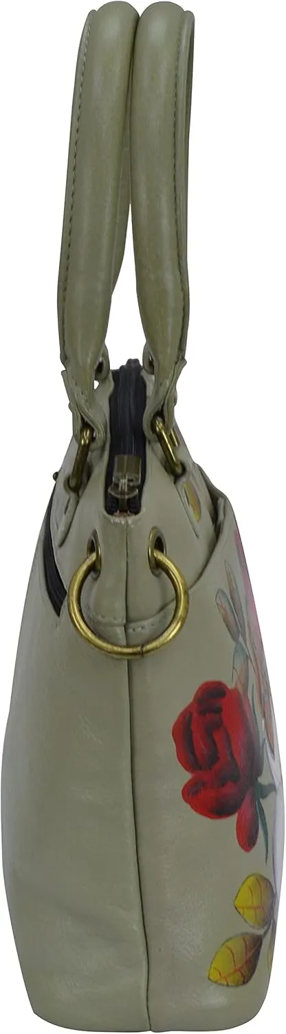 Anna by Anuschka Women's Original Genuine Leather Hand-Painted Small Satchel - Leather Handbag for Women