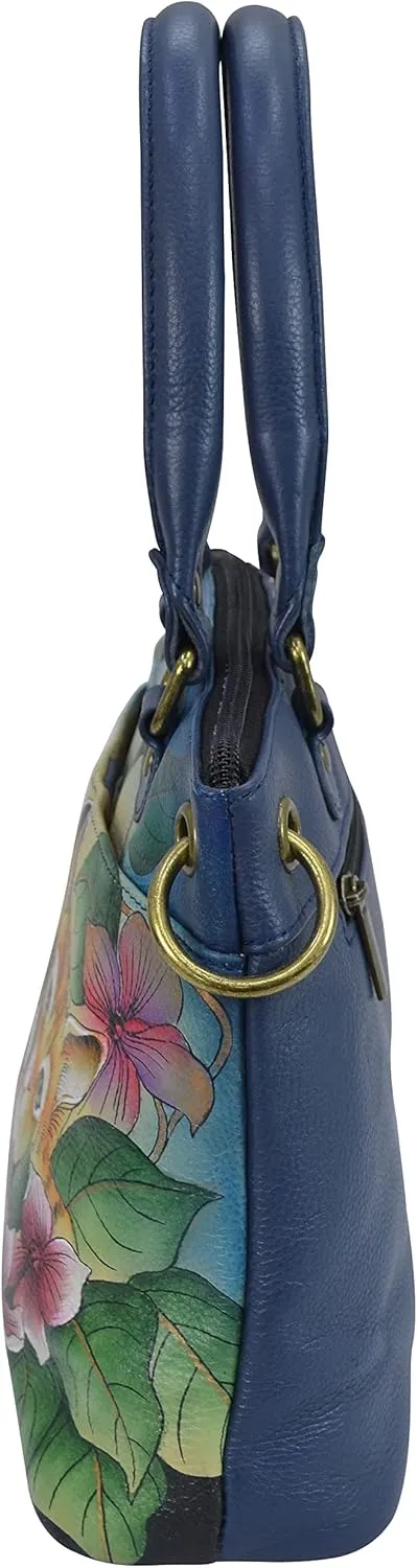 Anna by Anuschka Women's Original Genuine Leather Hand-Painted Small Satchel - Leather Handbag for Women