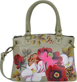 Anna by Anuschka Women's Original Genuine Leather Hand-Painted Small Satchel - Leather Handbag for Women