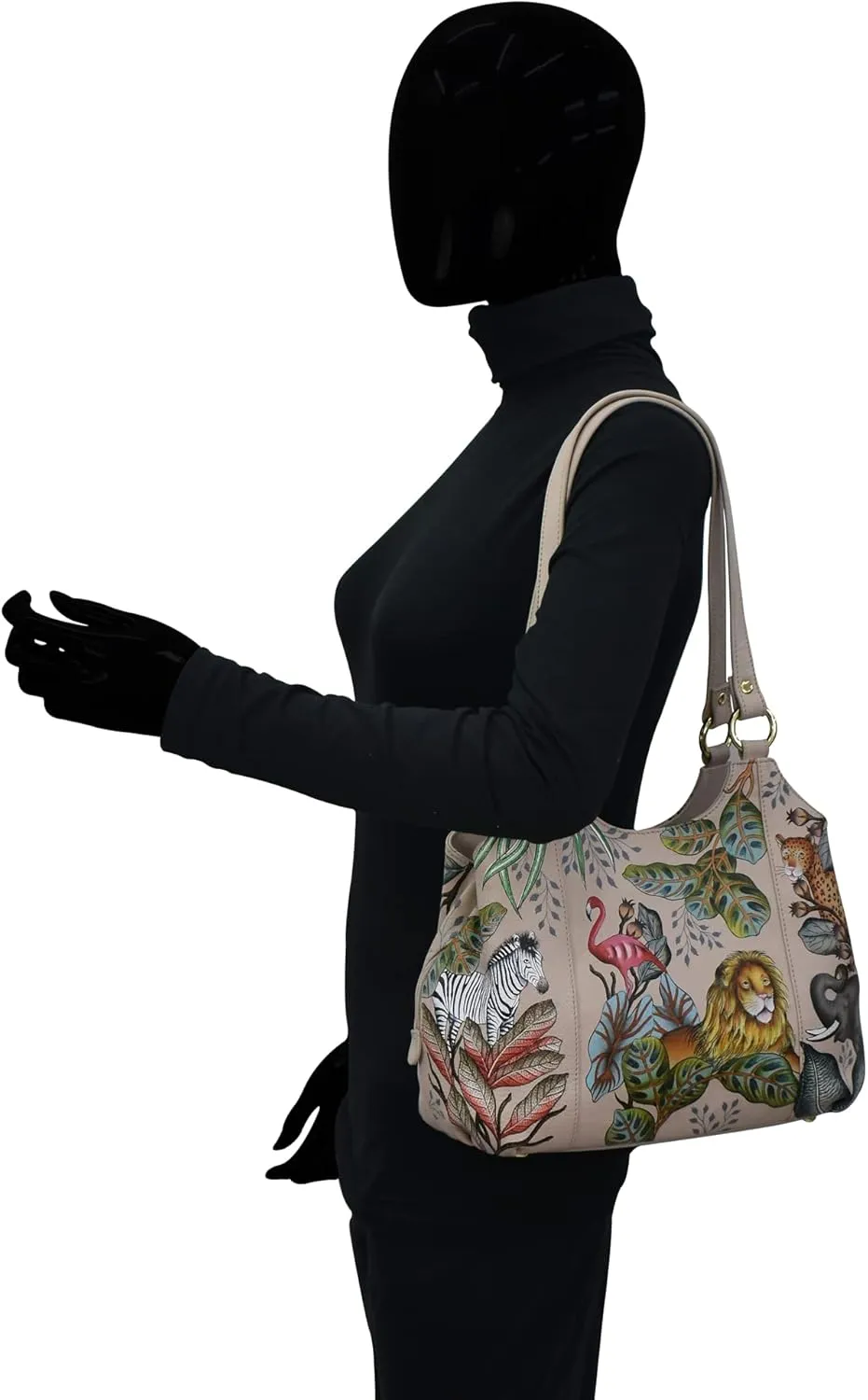 Anuschka Women's Hand Painted Genuine Leather Triple Compartment Satchel - Zip Entry, Multiple Pockets & Multipurpose Pouch