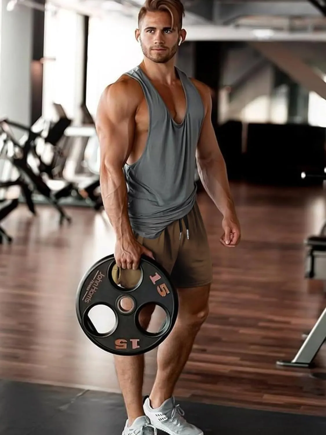 Aolesy Mens Workout Shorts with Zip Pocket 5" Lightweight Gym Running Shorts Linerless Bodybuilding Athletic Shorts
