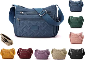 Appreciarel Crossbody Bag, Nylon Printed Shoulder Messenger Bag, Adjustable Shoulder Strap, Large Capacity