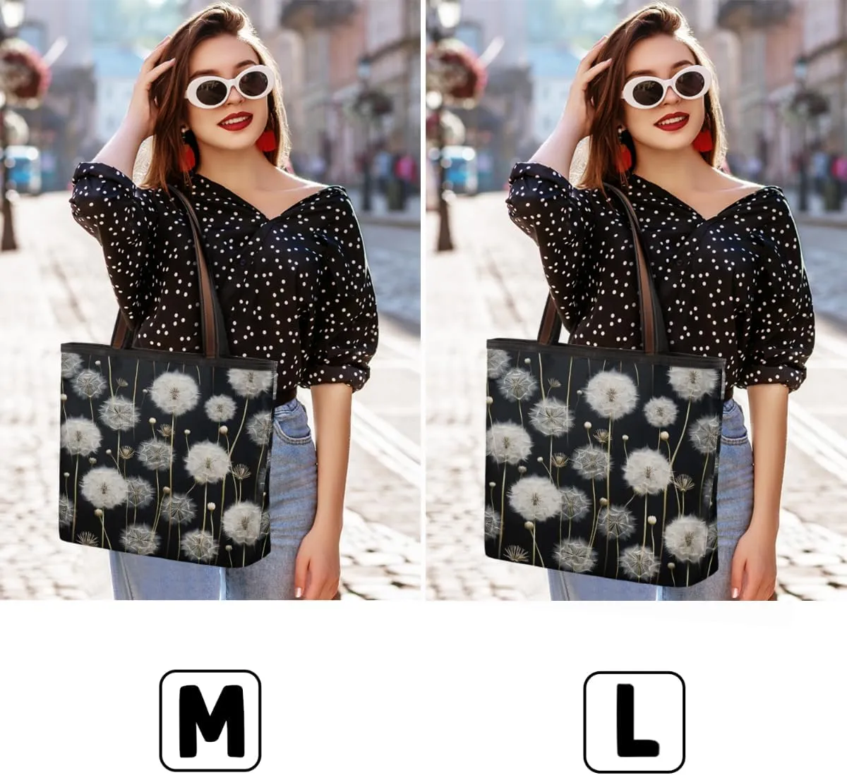 Art Dandelion Pattern Tote Bag Tote Purse for Women with Zipper Womens Handbags for Work Travel