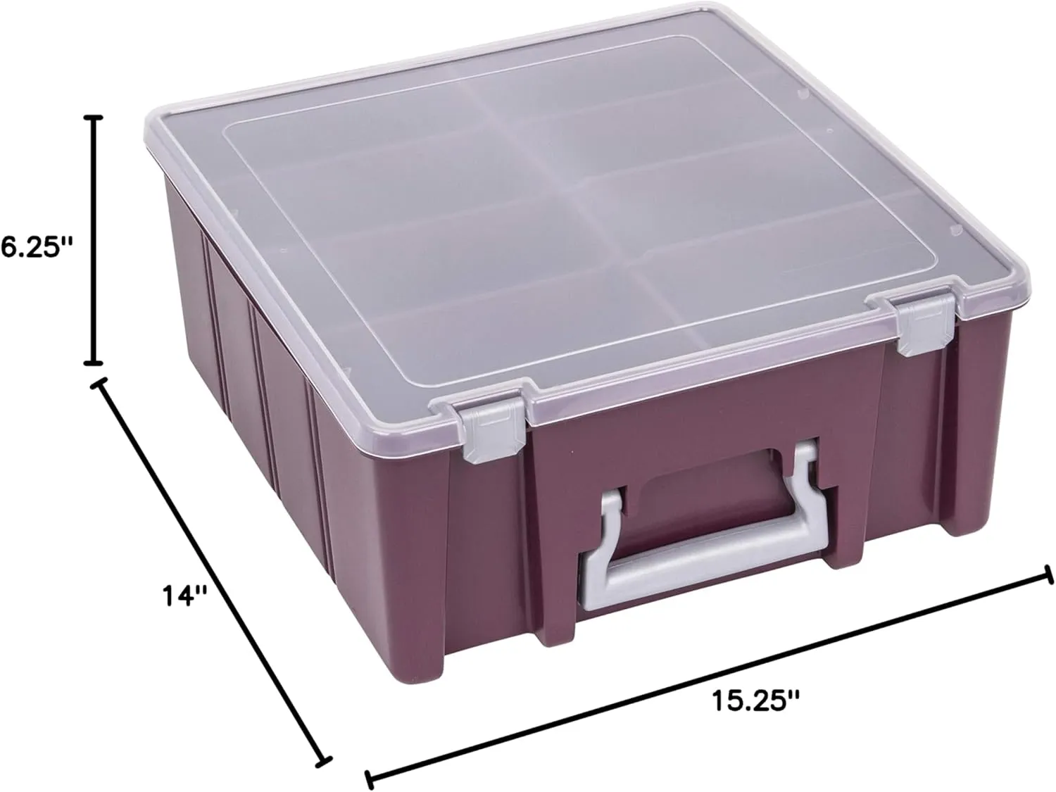 ArtBin Super Satchel Compartment Box - Stackable Durable Art Storage with 8 Removable Compartments, Smart Closure, and Portable Design for Craft Supplies, Threads, Ribbons, Paint Tubes