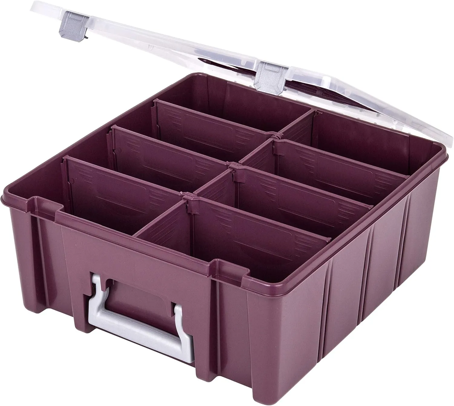 ArtBin Super Satchel Compartment Box - Stackable Durable Art Storage with 8 Removable Compartments, Smart Closure, and Portable Design for Craft Supplies, Threads, Ribbons, Paint Tubes