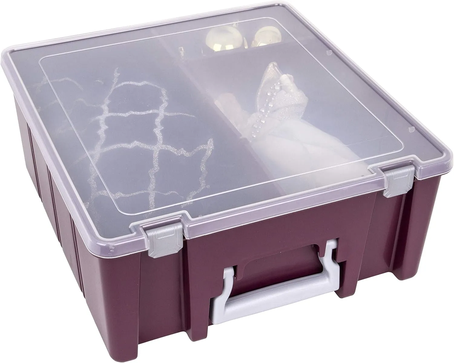 ArtBin Super Satchel Compartment Box - Stackable Durable Art Storage with 8 Removable Compartments, Smart Closure, and Portable Design for Craft Supplies, Threads, Ribbons, Paint Tubes