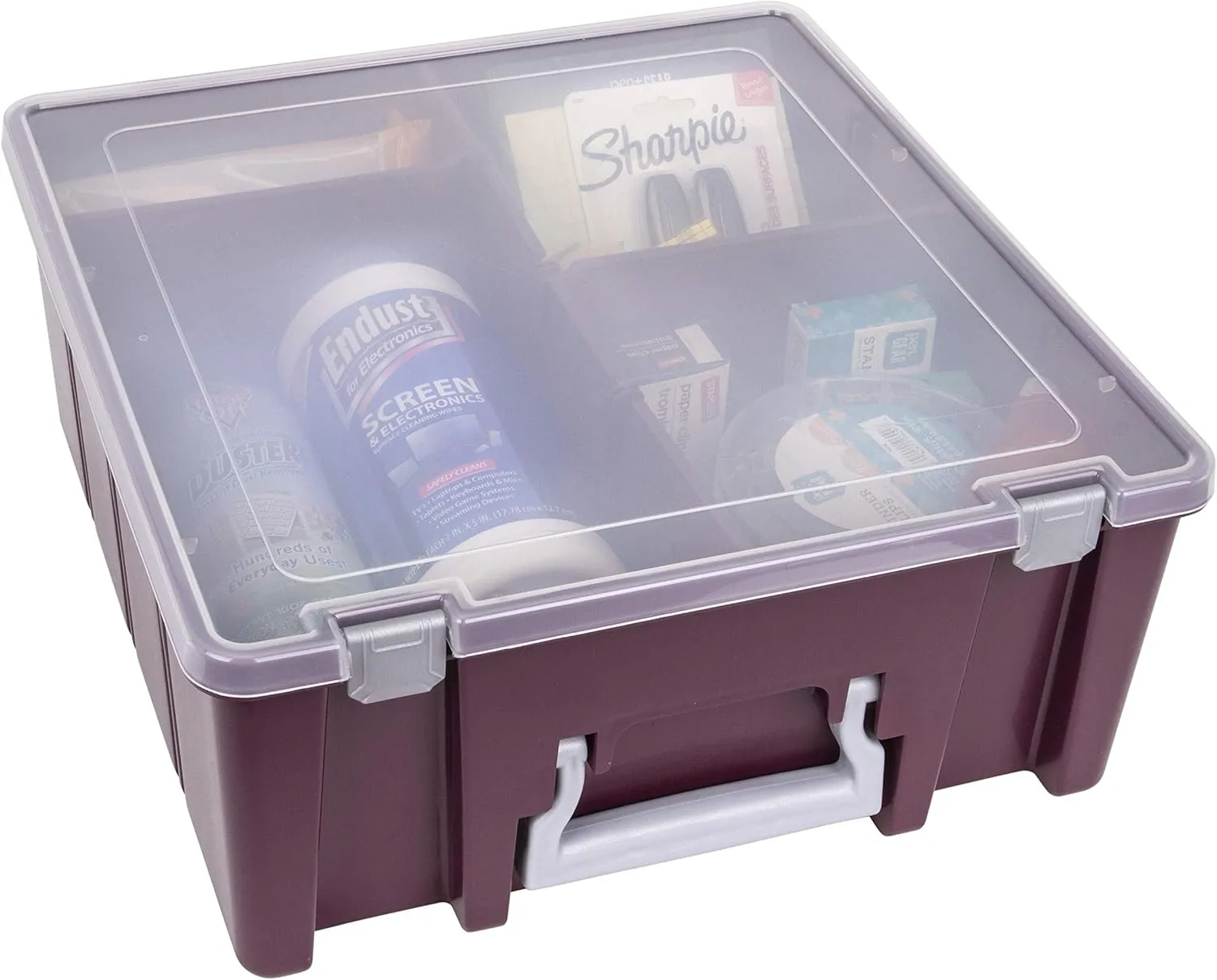 ArtBin Super Satchel Compartment Box - Stackable Durable Art Storage with 8 Removable Compartments, Smart Closure, and Portable Design for Craft Supplies, Threads, Ribbons, Paint Tubes