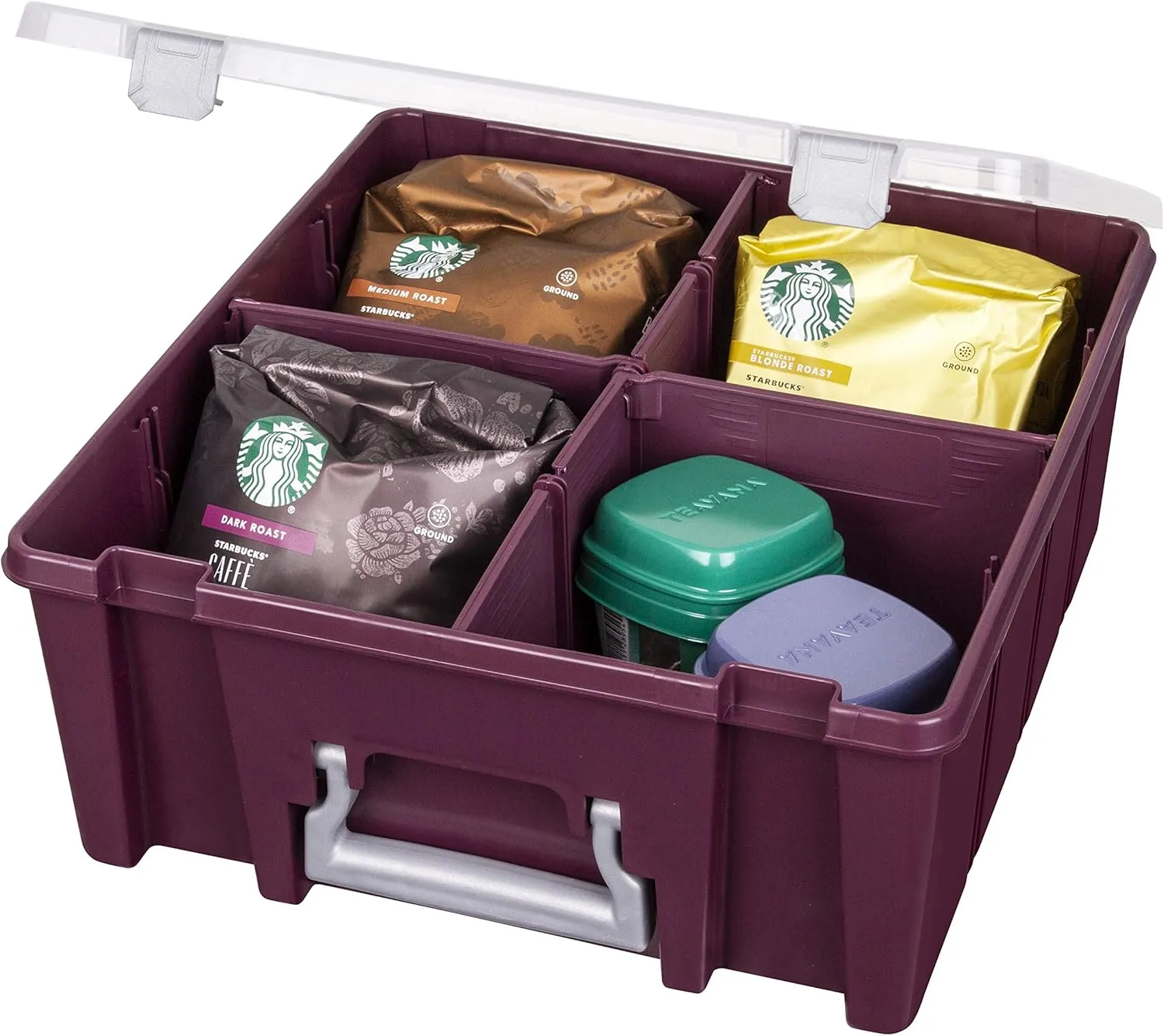 ArtBin Super Satchel Compartment Box - Stackable Durable Art Storage with 8 Removable Compartments, Smart Closure, and Portable Design for Craft Supplies, Threads, Ribbons, Paint Tubes