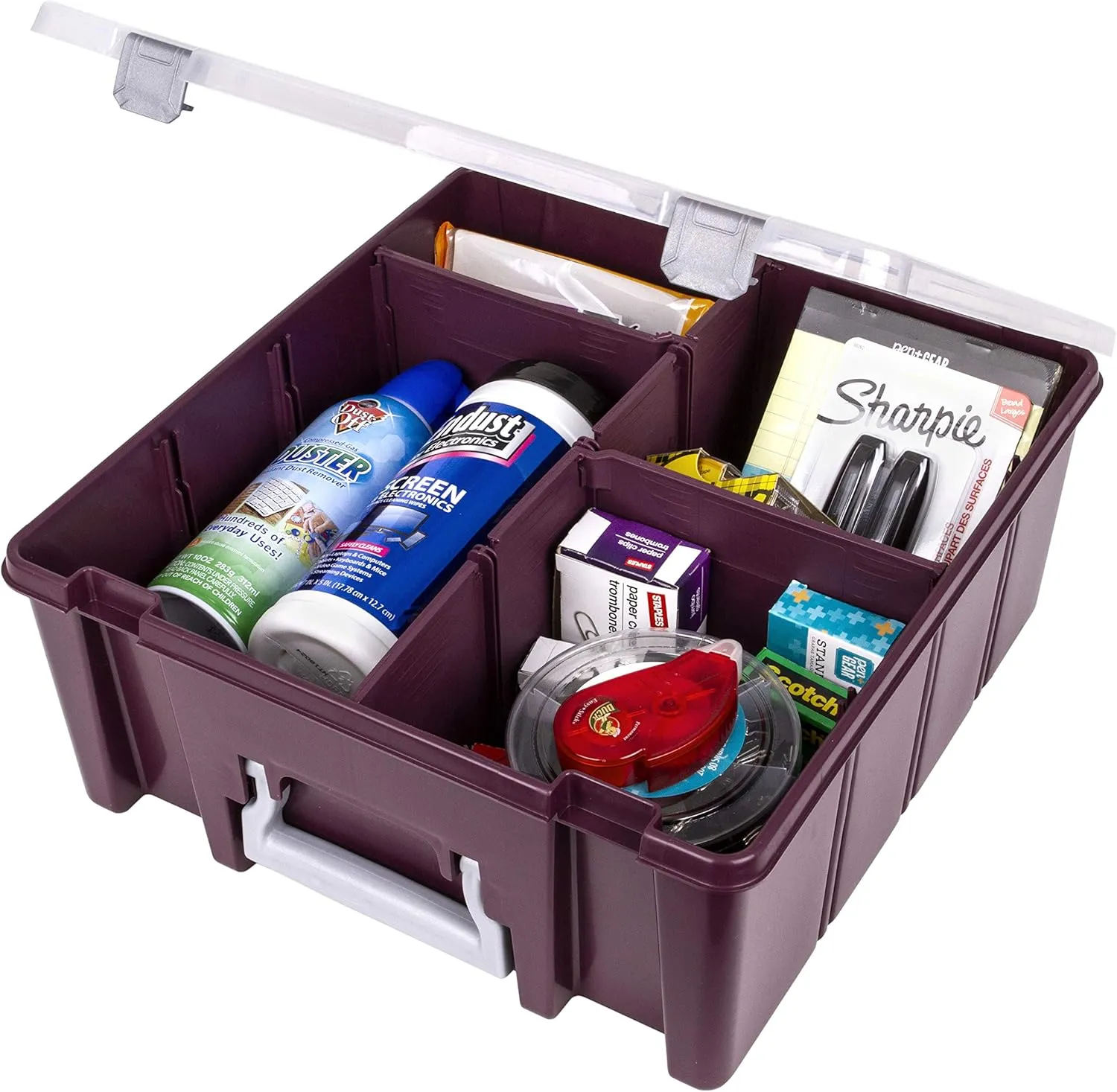 ArtBin Super Satchel Compartment Box - Stackable Durable Art Storage with 8 Removable Compartments, Smart Closure, and Portable Design for Craft Supplies, Threads, Ribbons, Paint Tubes
