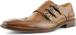 Asher Green AG119 - Men's Dress Shoes, Formal Mens Shoes - Genuine Leather Shoes for Men - Men's Wingtips - Triple Monk Strap Mens Shoes