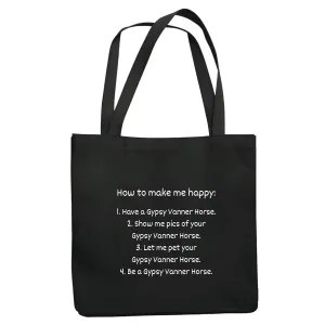 Ask me about my Gypsy Vanner Horse funny cute for horse lovers Navy Black Multicolor Canvas Tote Bag