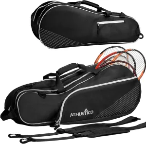 Athletico 6 Racquet Tennis Bag | Padded to Protect Rackets & Lightweight | Professional or Beginner Tennis Players | Unisex Design for Men, Women, Youth and Adults