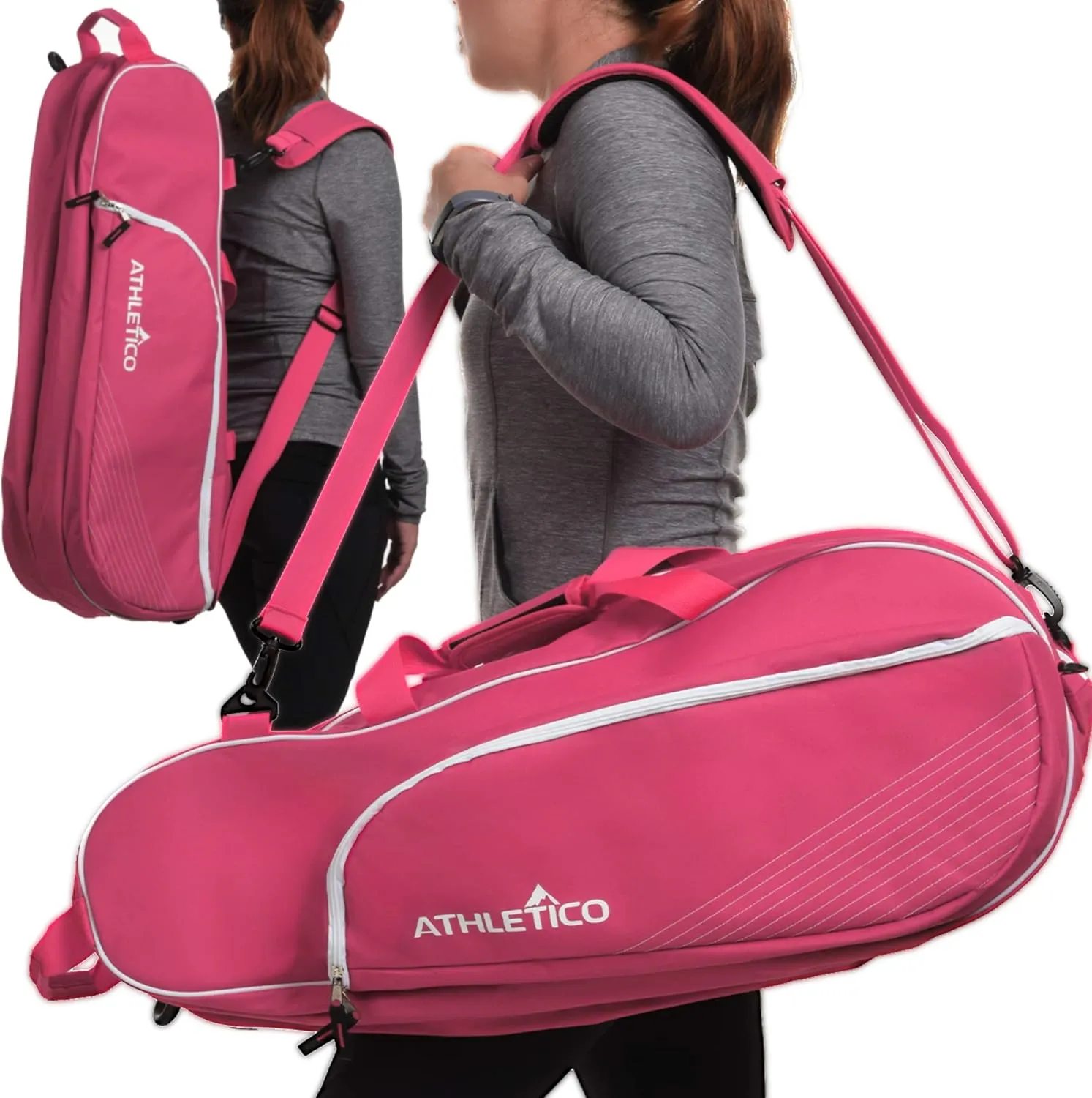 Athletico 6 Racquet Tennis Bag | Padded to Protect Rackets & Lightweight | Professional or Beginner Tennis Players | Unisex Design for Men, Women, Youth and Adults