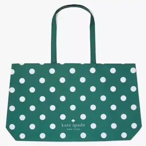 AUTHENTIC/ORIGINAL KateSpade KS Shopper Large Green Foldable Travel Tote Bag
