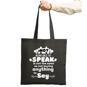 Autism Awareness Gift for Non Verbal People Navy Black Multicolor Canvas Tote Bag