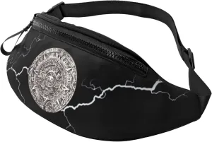 Aztec Calendar Mayan Crossbody waist bag, fashionable waist bag for teenagers, suitable for traveling, running, hiking