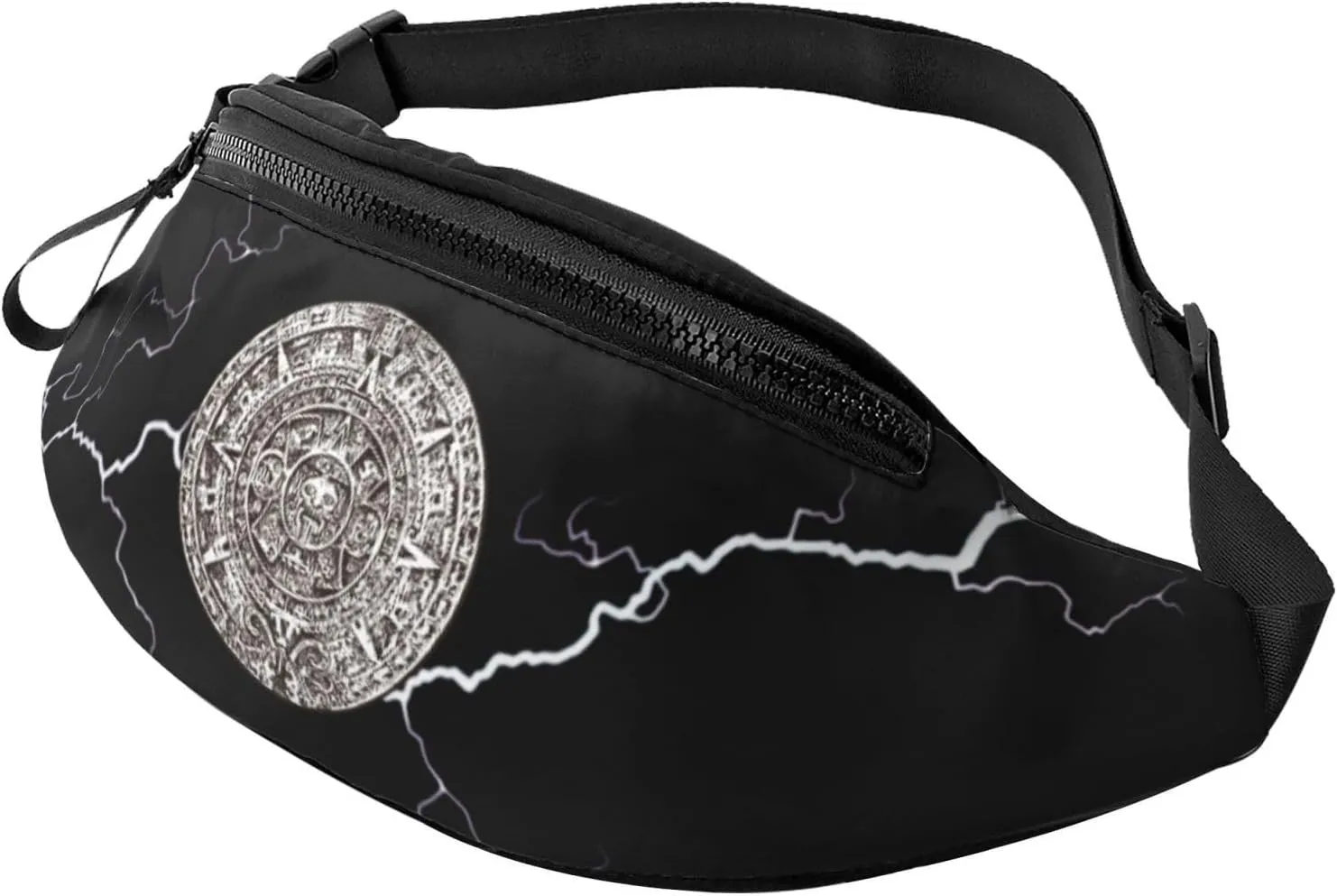 Aztec Calendar Mayan Crossbody waist bag, fashionable waist bag for teenagers, suitable for traveling, running, hiking