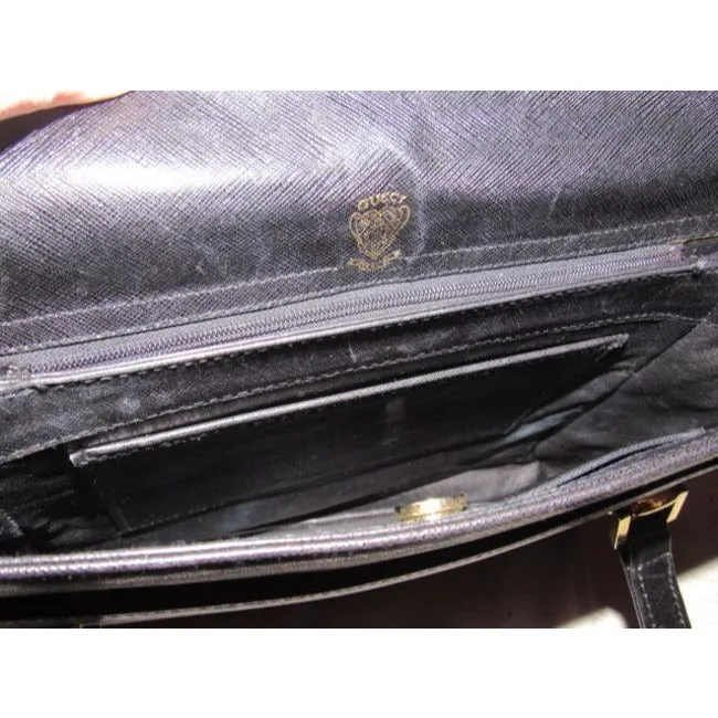Bag Textured Gucci Patent Shoulder Coated Satisfaction guaranteed Leather Instant Vintage Black
