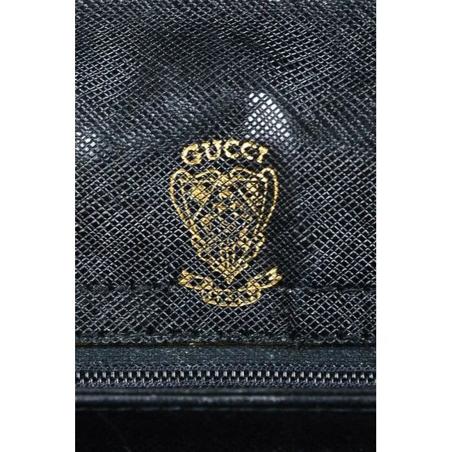 Bag Textured Gucci Patent Shoulder Coated Satisfaction guaranteed Leather Instant Vintage Black
