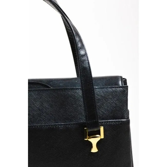 Bag Textured Gucci Patent Shoulder Coated Satisfaction guaranteed Leather Instant Vintage Black