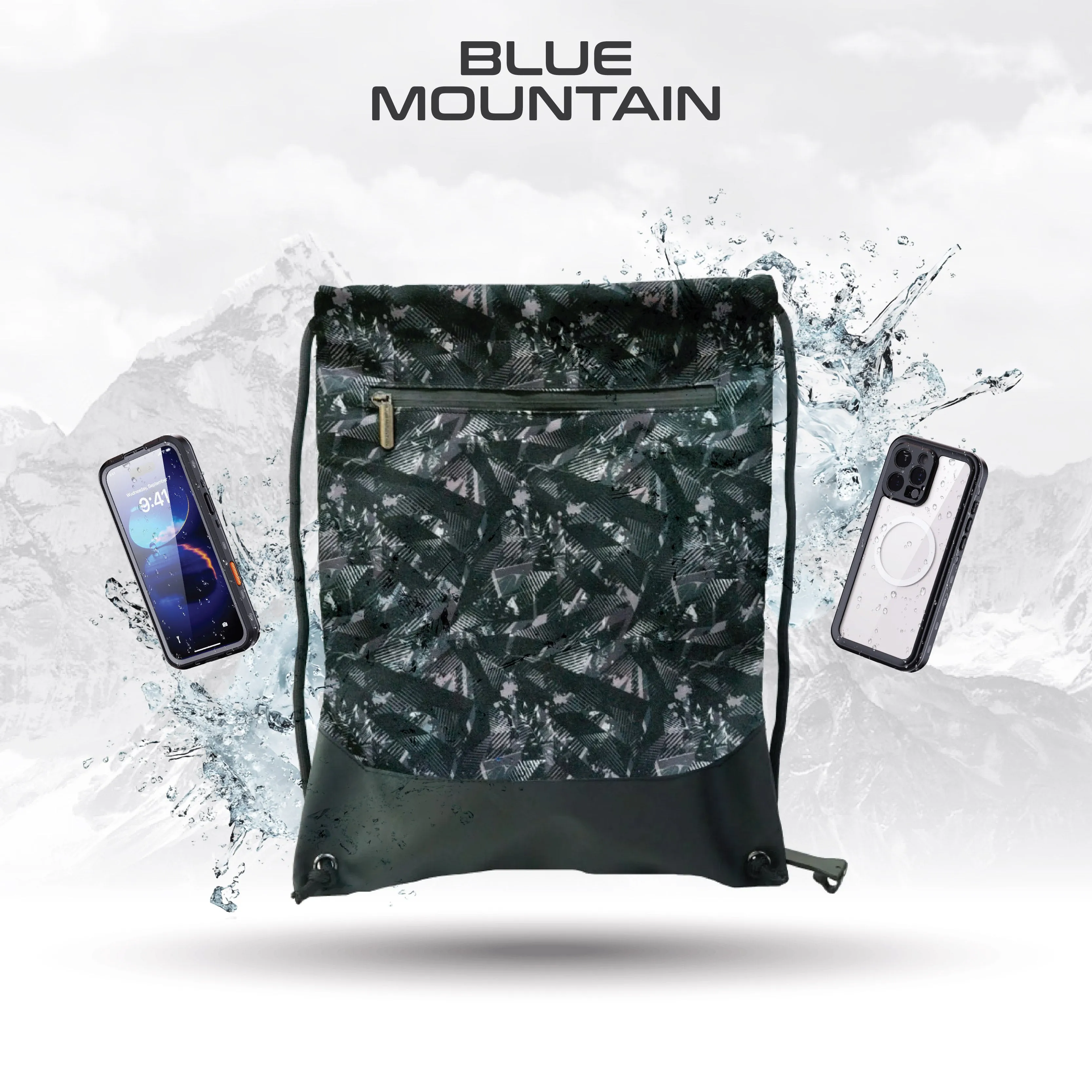 Bag2u Polyester Drawstring Bag Waterproof Outdoor Sport Bag Sport Backpack for Gym Hiking Marathon Bag Beg Sukan