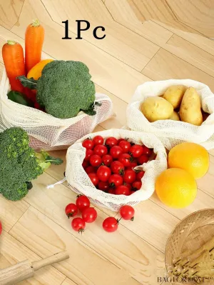 BagForLove - Beige Mesh Fresh Produce Storage Bag - College Dorm Essential for Fruits & Vegetables