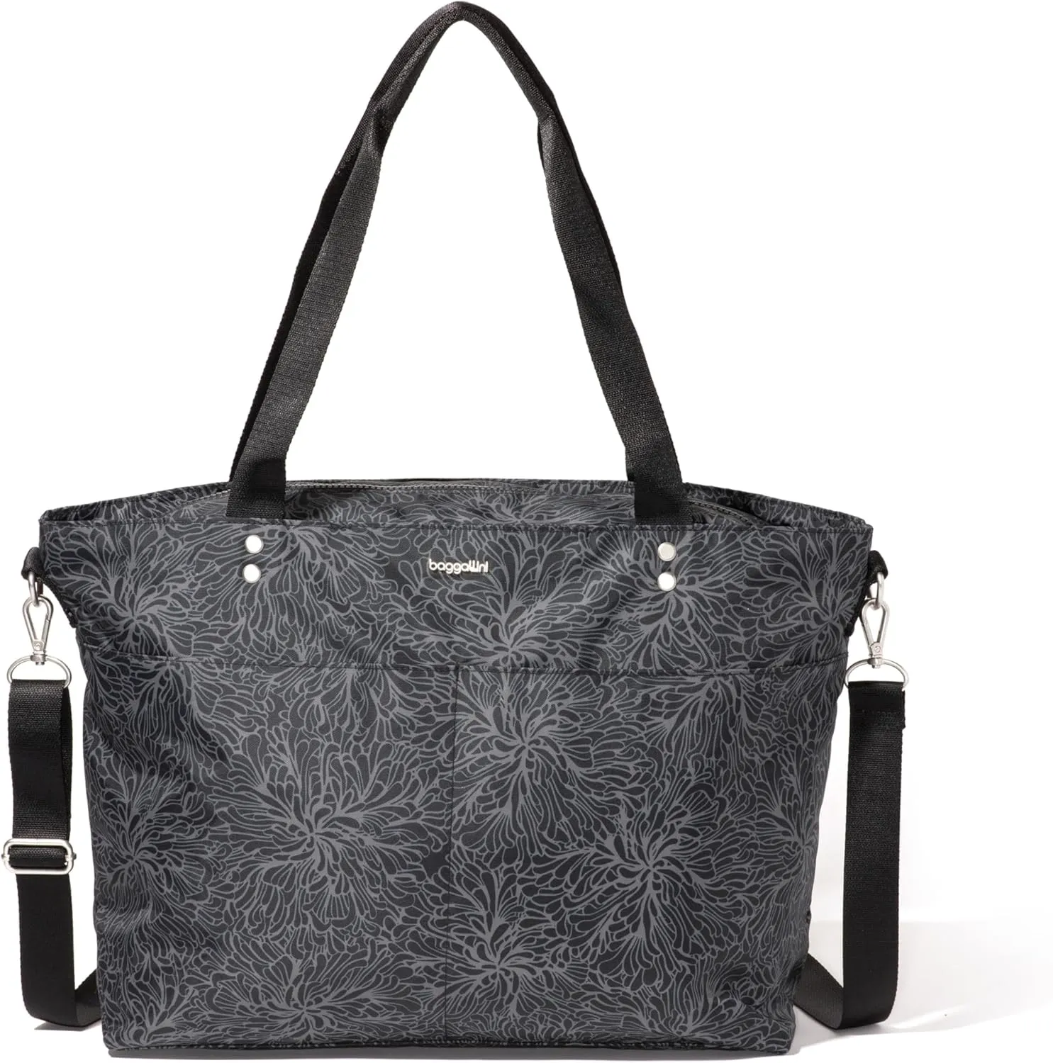 Baggallini Carryall Laptop Tote-Medium 12x19 Inch Travel Crossbody Shoulder Bag