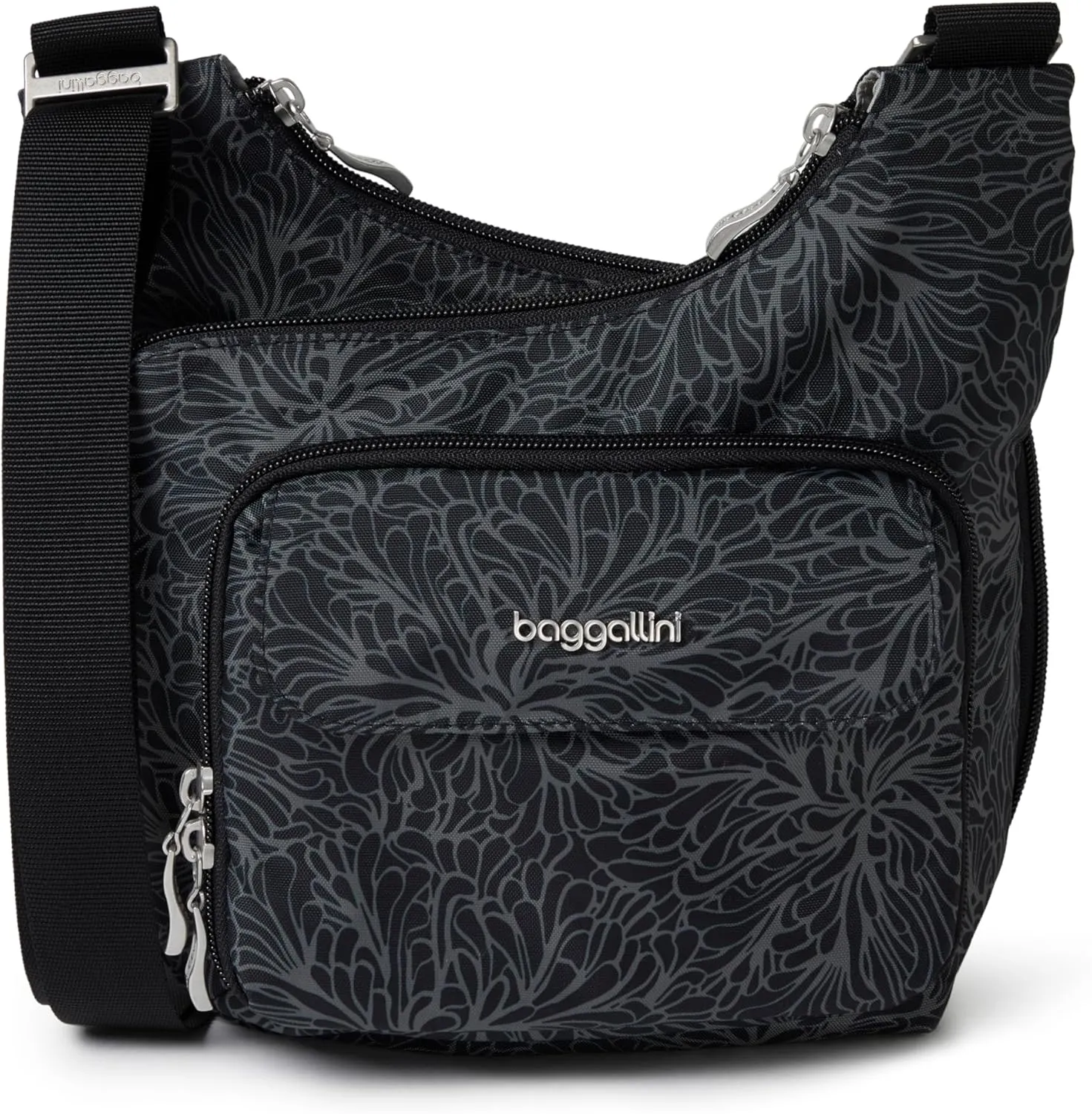 Baggallini Criss Cross 10x11 Crossbody Women Lightweight Water-Resistant Nylon Travel Bag W/RFID & Quick Access Pockets