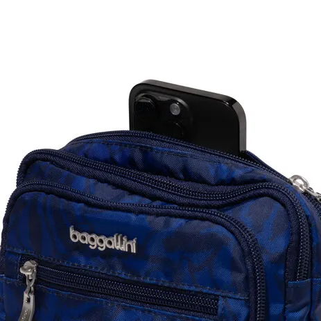 BAGGALLINI TRZ419 NIGHTFALL FLORAL TRIPLE ZIP BAGG