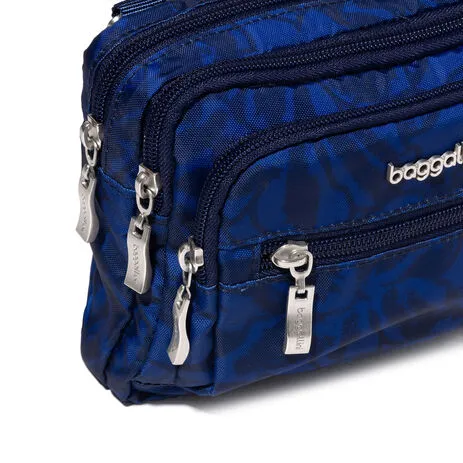 BAGGALLINI TRZ419 NIGHTFALL FLORAL TRIPLE ZIP BAGG
