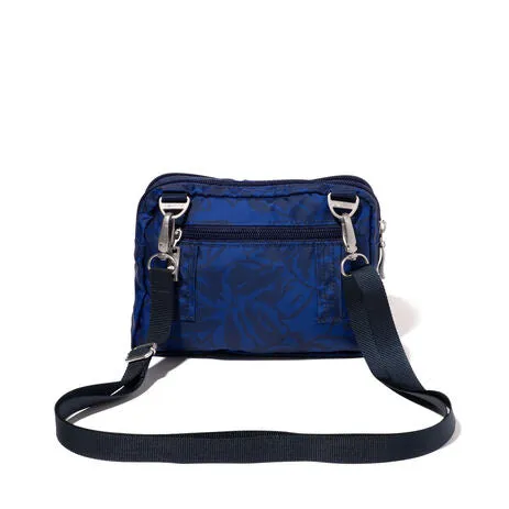 BAGGALLINI TRZ419 NIGHTFALL FLORAL TRIPLE ZIP BAGG