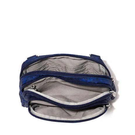BAGGALLINI TRZ419 NIGHTFALL FLORAL TRIPLE ZIP BAGG