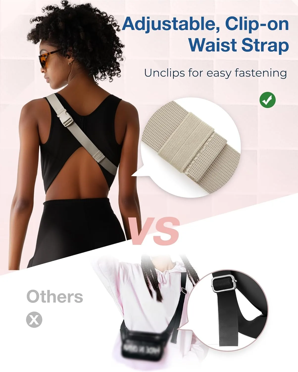 BAGSMART Fanny Packs for Women Small Belt Bag with Adjustable Strap Waist Pack for Running Workout Traveling Hiking, Beige