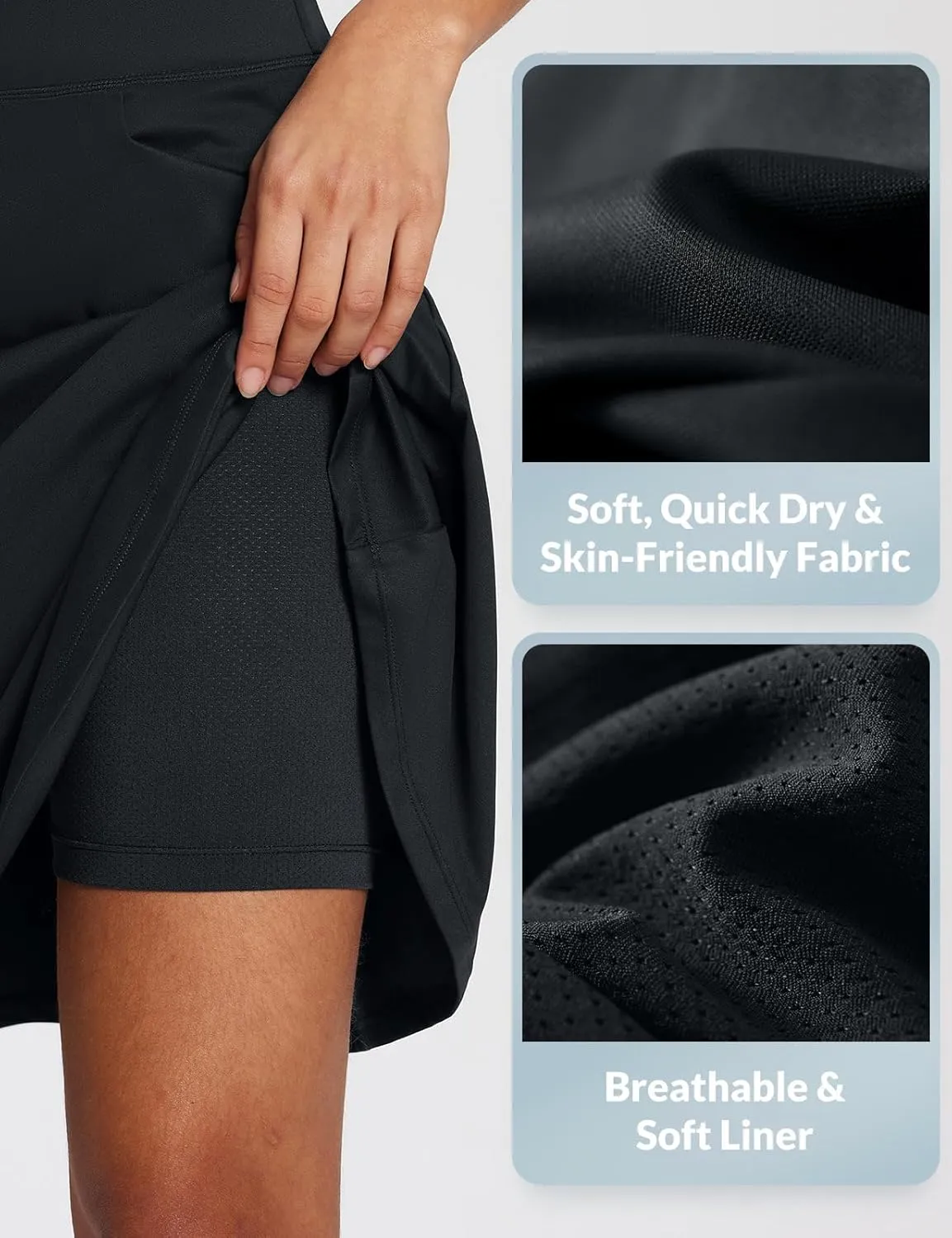 baleaf 20" Skorts for Woman Golf Skirts Knee Length Tennis Casual Athletic Long Skirt Pickleball Pockets Modest Ruffle