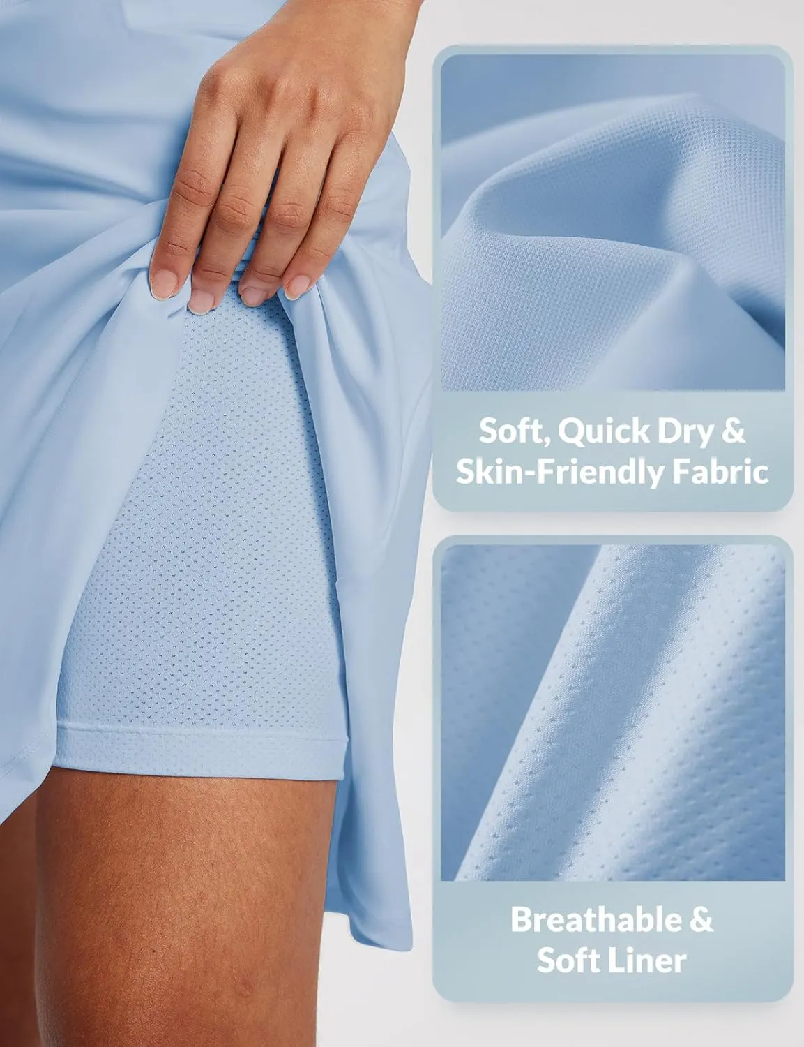 baleaf 20" Skorts for Woman Golf Skirts Knee Length Tennis Casual Athletic Long Skirt Pickleball Pockets Modest Ruffle