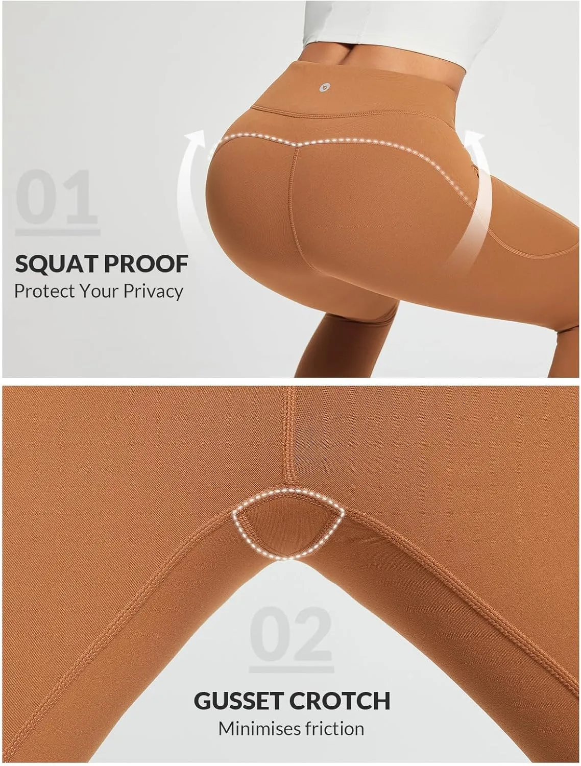 baleaf Women's Crossover Fleece Lined Leggings with Pockets Thermal Warm Winter Tights Crossover High Waisted Yoga Pants